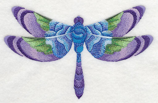 Blue Rose Dragonfly in Watercolor