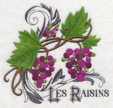 Grapes and Baroque Flourish (French)