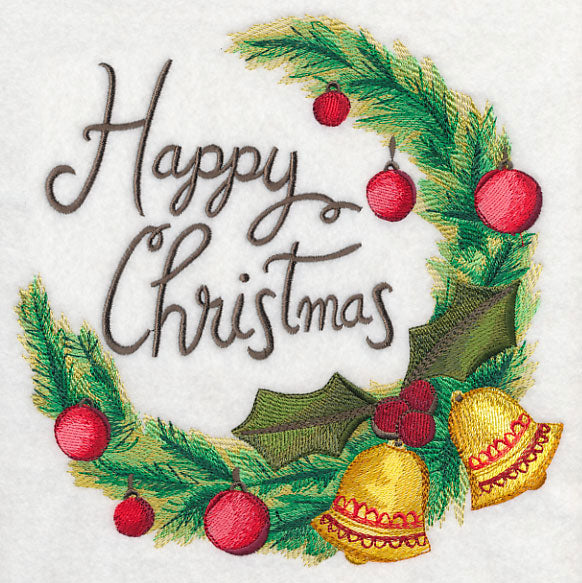 Christmas Wreath (Happy) in Watercolor