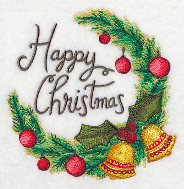 Christmas Wreath (Happy) in Watercolor