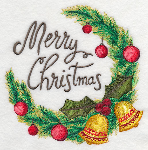 Christmas Wreath (Merry) in Watercolor