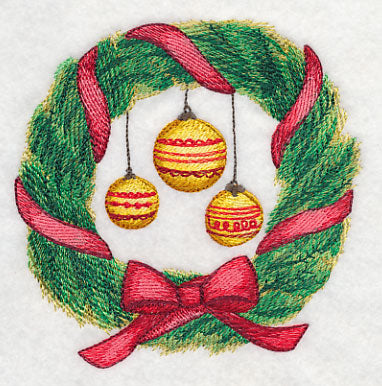Christmas Wreath and Ornaments in Watercolor
