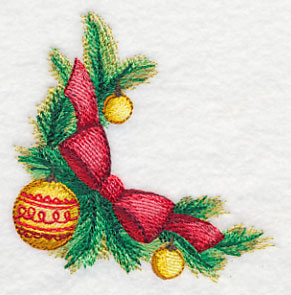 Christmas Bow Corner in Watercolor