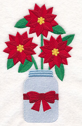 Primitive Poinsettias in Mason Jar