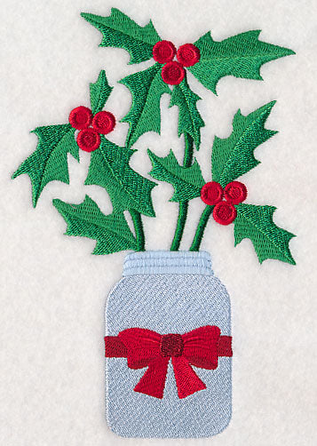 Primitive Holly in Mason Jar