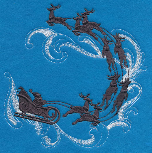 Santa's Flight in Silhouette