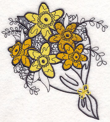 Daffodil Bouquet Wrapped In Paper