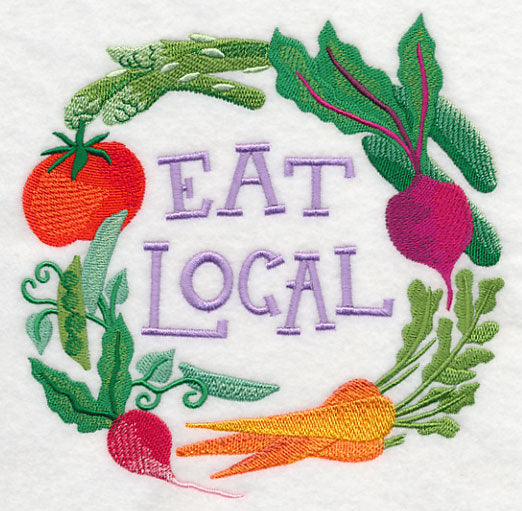 Eat Local Vegetables in Watercolor