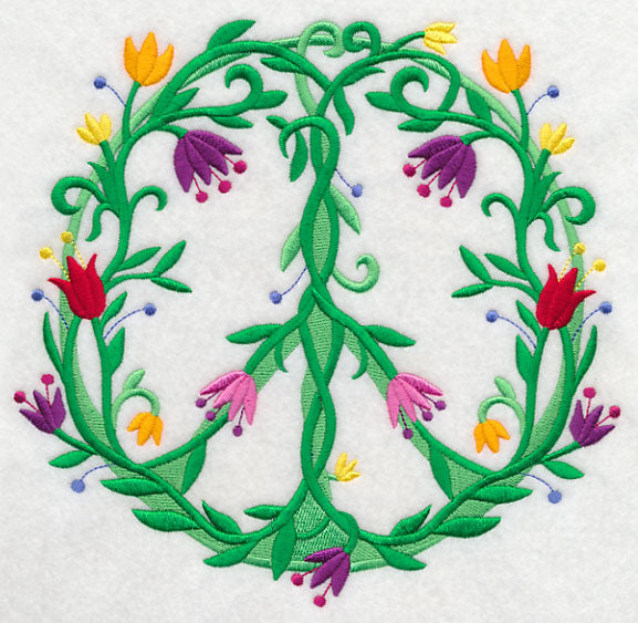 Vines and Blooms Peace Sign