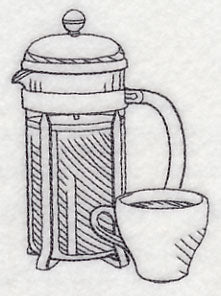 French Press Pot Etching