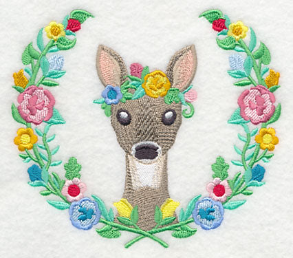 Deer with Floral Laurel
