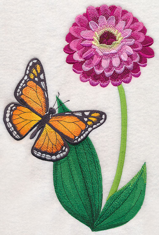 Monarch and Zinnia