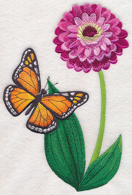 Monarch and Zinnia