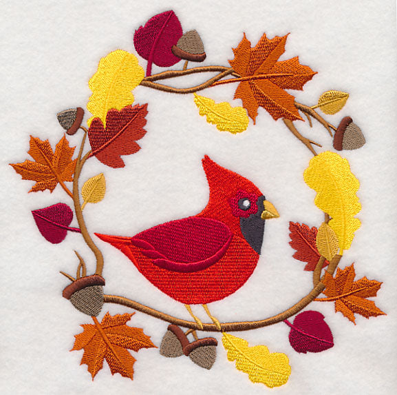 Wreathed in Autumn Cardinal
