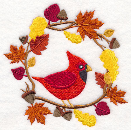 Wreathed in Autumn Cardinal