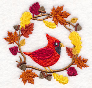 Wreathed in Autumn Cardinal