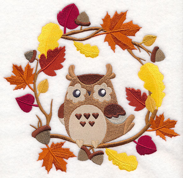 Wreathed in Autumn Owl