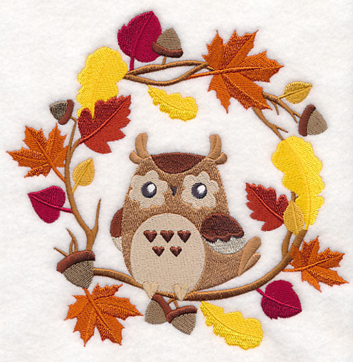 Wreathed in Autumn Owl