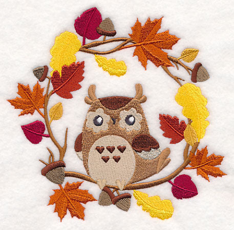 Wreathed in Autumn Owl