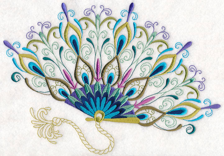 Fanciful Peacock Fan