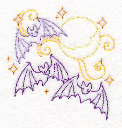 Bats in Full Moon (Vintage)