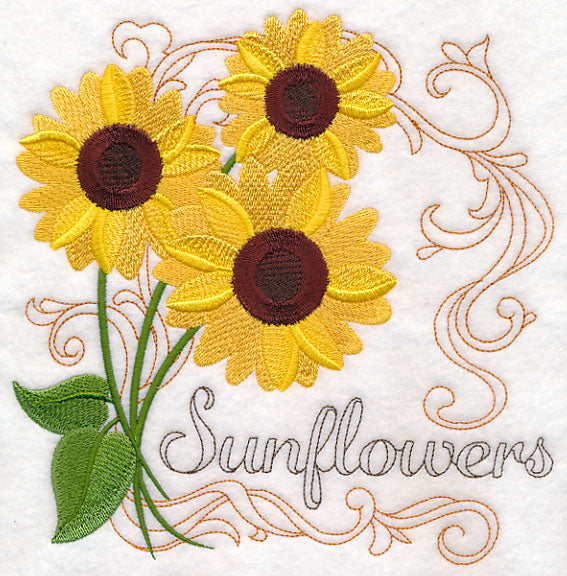 Sunflowers with Flourish