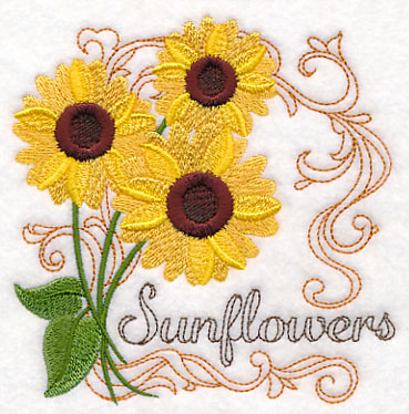 Sunflowers with Flourish