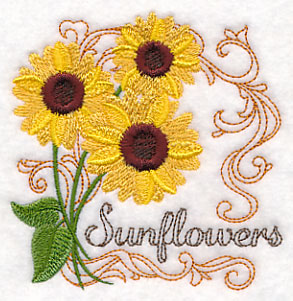 Sunflowers with Flourish