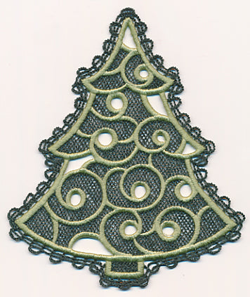 Christmas Tree (Battenburg Lace with Rayon)