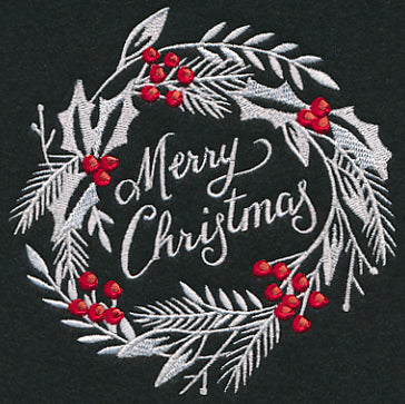 Merry Christmas Bliss Wreath (Whitework)
