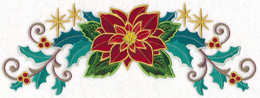 Gold-Dipped Poinsettia Border