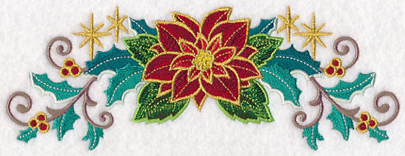 Gold-Dipped Poinsettia Border