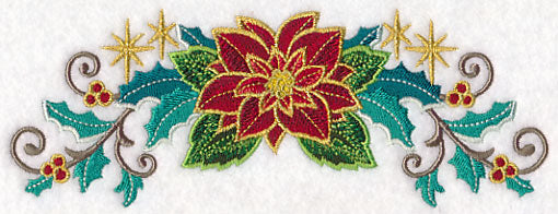 Gold-Dipped Poinsettia Border