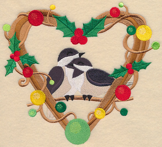 Chickadees Christmas Love Nest