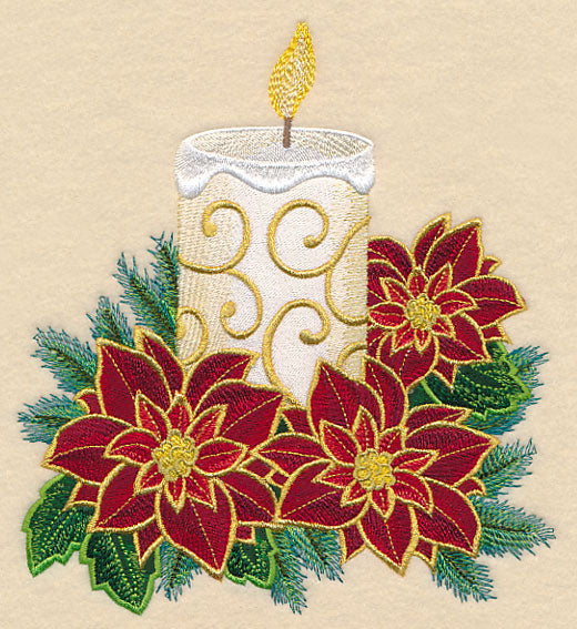 Gold-Dipped Poinsettia Candle