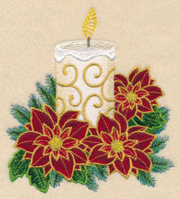 Gold-Dipped Poinsettia Candle