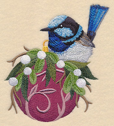 Australian Blue Wren on Ornament