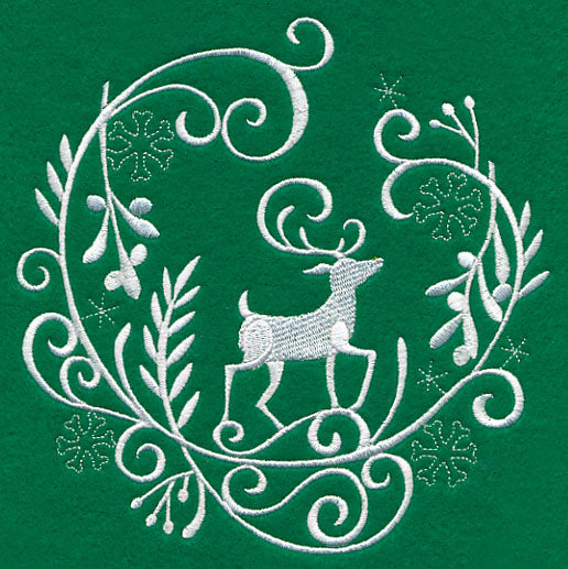 Winter Wonderland Deer (Whitework)