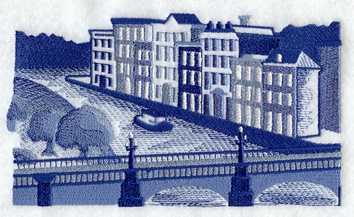 Delft Blue Canal Scene