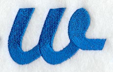 City Script Lower Case Letter w (3 Inch)