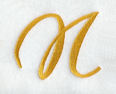 Curly Script Letter N (3 Inch)