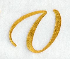 Curly Script Letter V (3 Inch)