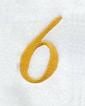 Curly Script Number 6 (3 Inch)
