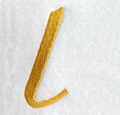 Curly Script Lower Case Letter l (3 Inch)