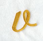 Curly Script Lower Case Letter v (3 Inch)