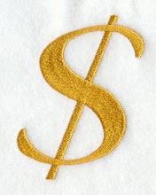 Curly Script Dollar Sign (3 Inch)