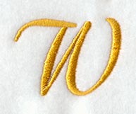 Curly Script Letter W (3 Inch)