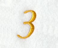 Curly Script Number 3 (3 Inch)