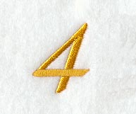 Curly Script Number 4 (3 Inch)