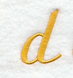 Curly Script Lower Case Letter d (3 Inch)